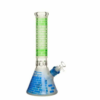 14" 7mm Brix Sandblasted Glass Bong