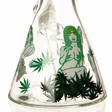 14" 7mm Weed Lady Beaker Bong