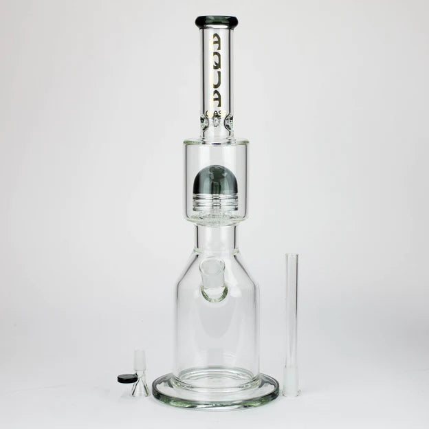 17" AQUA Glass showerhead percolator glass water bong