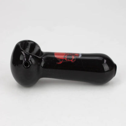 Pipe à main noire en verre épais de 3 po