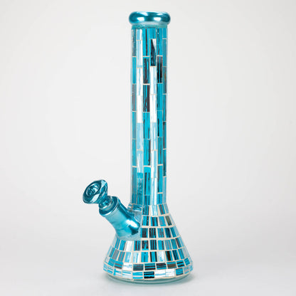 15.5" Mosaic 7mm glass beaker bong with tree arm percolator