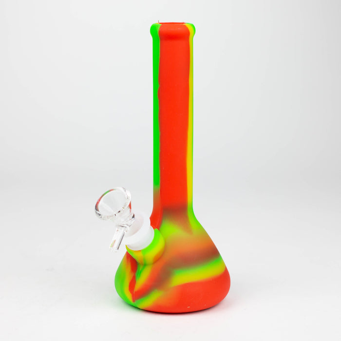 8" Tricolor silicone beaker water bong