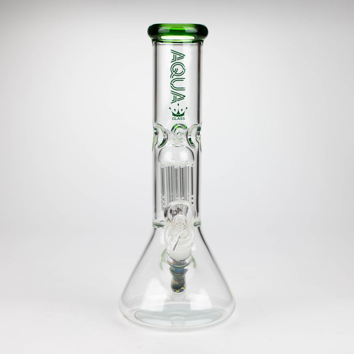 AQUA 10.5" Single Tree Arm Glass Beaker Bong with Silicone Cap