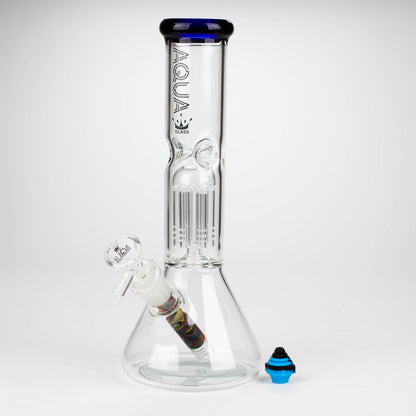 AQUA 10.5" Single Tree Arm Glass Beaker Bong with Silicone Cap