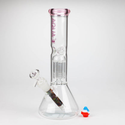 AQUA 10.5" Single Tree Arm Glass Beaker Bong with Silicone Cap