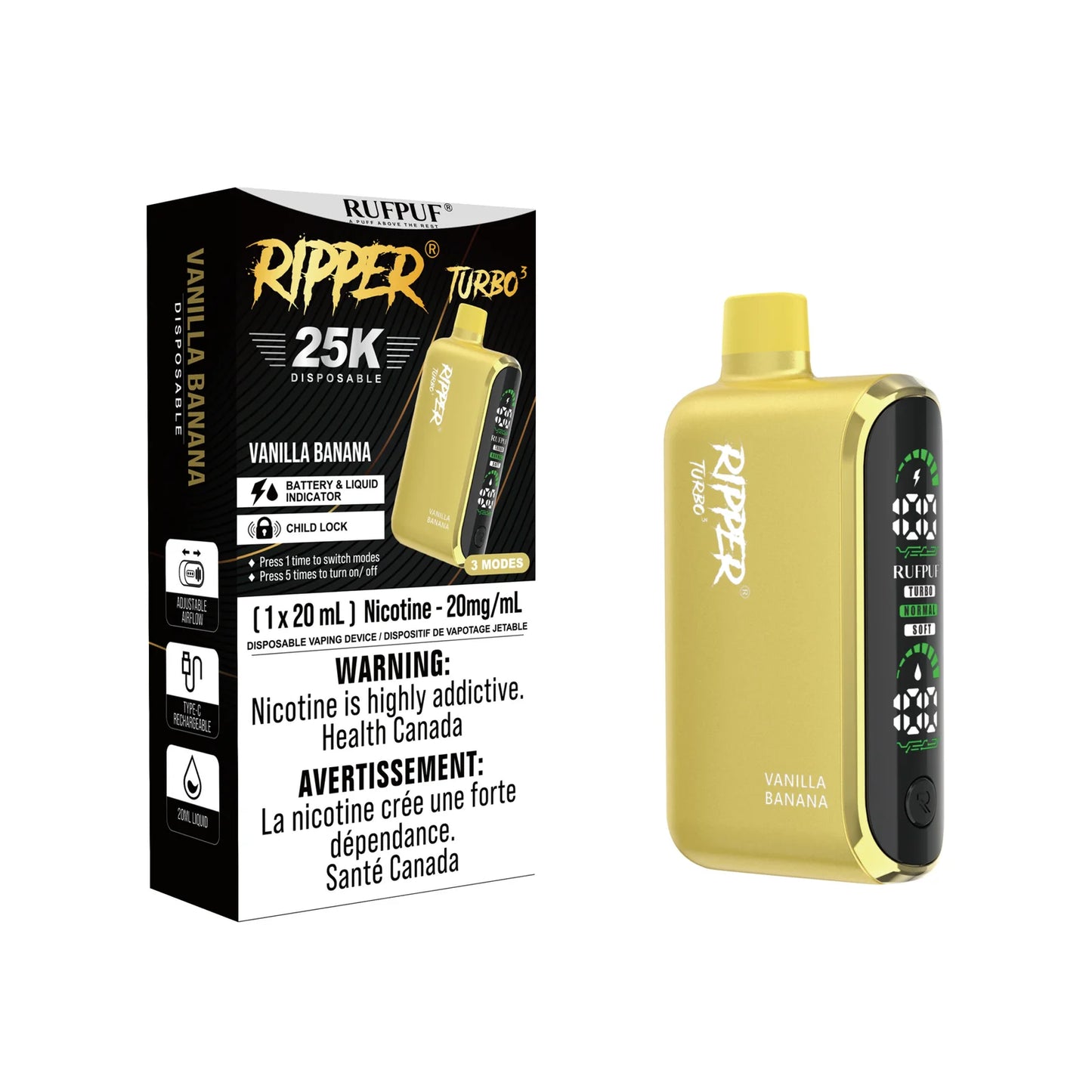 GCore Ripper T3 25k Puff Vape jetable 20 ml