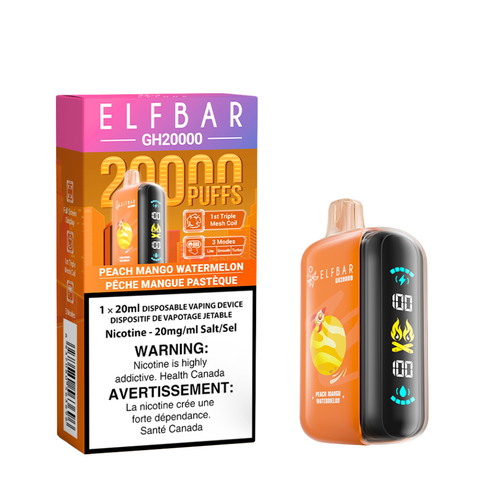 ELF Bar Vape jetable rechargeable GH20000 Puff Elfbar 20 ml