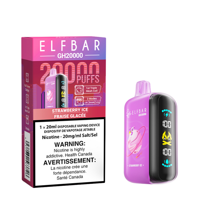 ELF Bar Vape jetable rechargeable GH20000 Puff Elfbar 20 ml