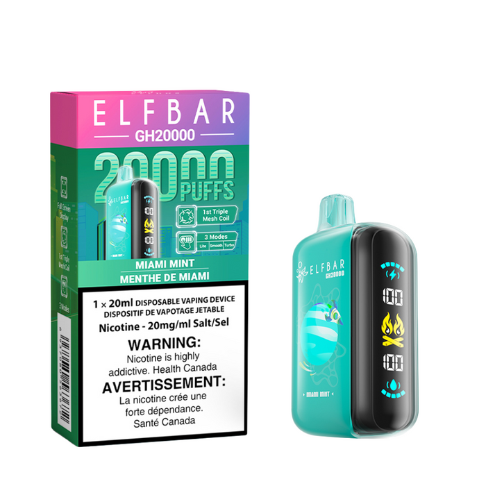 ELF Bar Vape jetable rechargeable GH20000 Puff Elfbar 20 ml