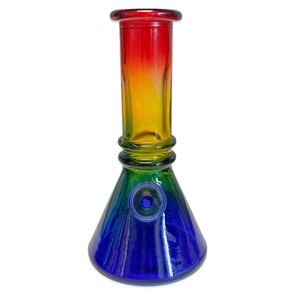 Mini bang en verre Double Ridge 6" Rainbow