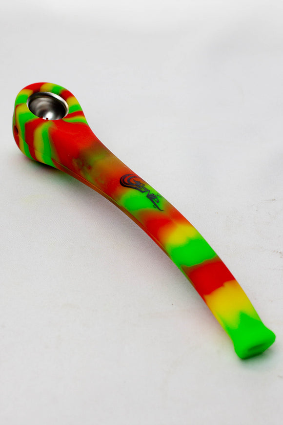 Pipe à main Genie 9" en silicone avec bol en métal