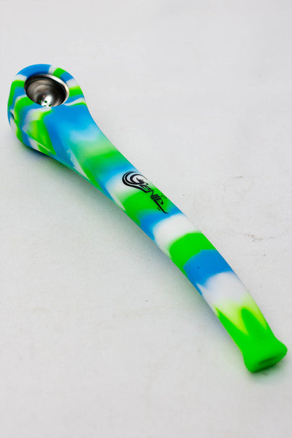 Pipe à main Genie 9" en silicone avec bol en métal