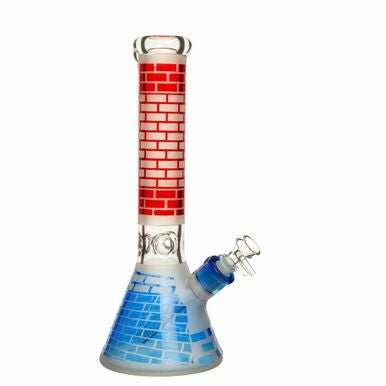 Bong en verre sablé Brix de 14 pouces et 7 mm