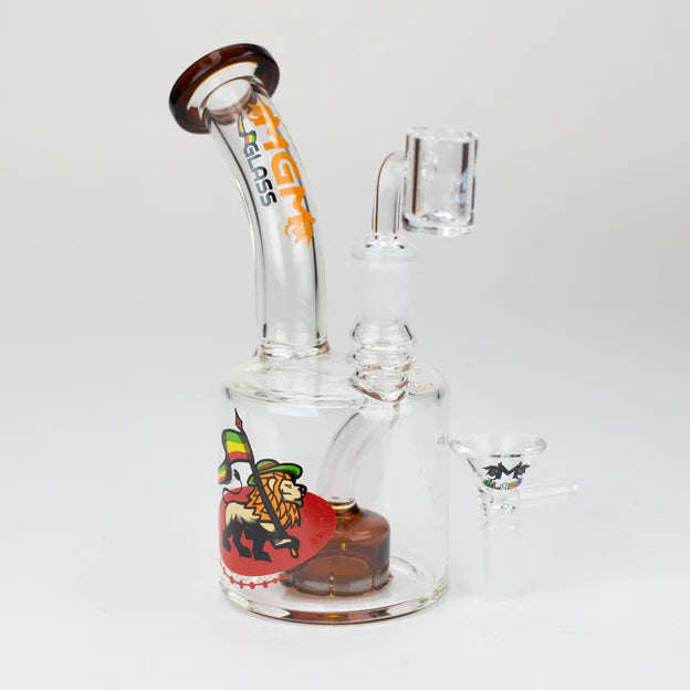 6.7" MGM Glass 2-in-1 bubbler with graphic [C2675]