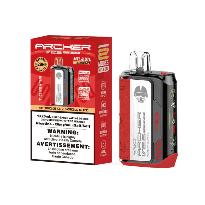 VAPMOD Archer 2.5 25000 Puff Rechargeable Disposable Vape 20ml