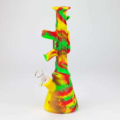 Bong à eau détachable en silicone bazooka multicolore de 11"