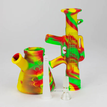 Bong à eau détachable en silicone bazooka multicolore de 11"