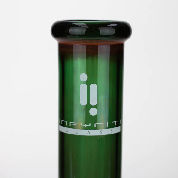 Infyniti 12" Green tube glass water bong