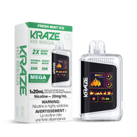 Kraze HD Mega 20k Rechargeable Disposable Vape Fresh Mint