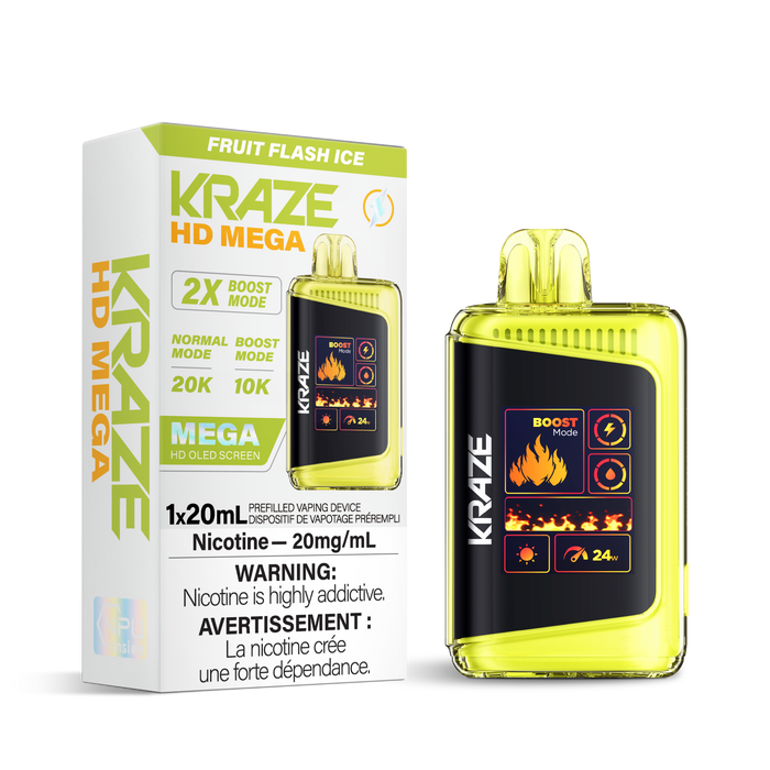 Kraze HD Mega 20k Rechargeable Disposable Vape Fruit Flash