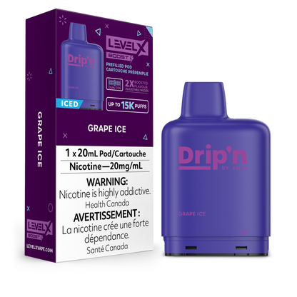 Level X Envi Drip'n Boost Replacement Pod 20ml 15000 Puff Grape Ice