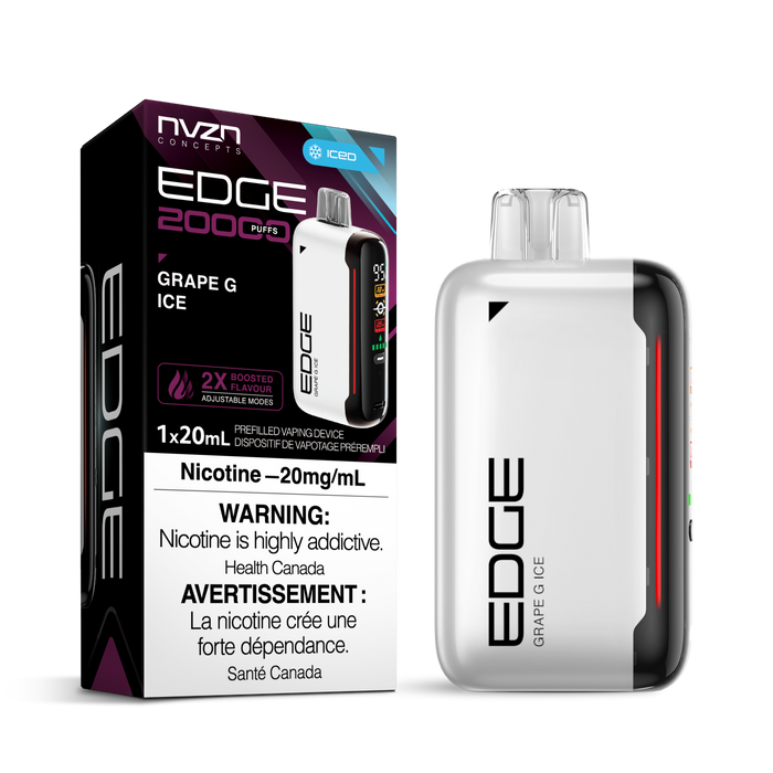 NVZN Edge 20000 Puff 20mL Rechargeable Disposable Vape Grape G Ice