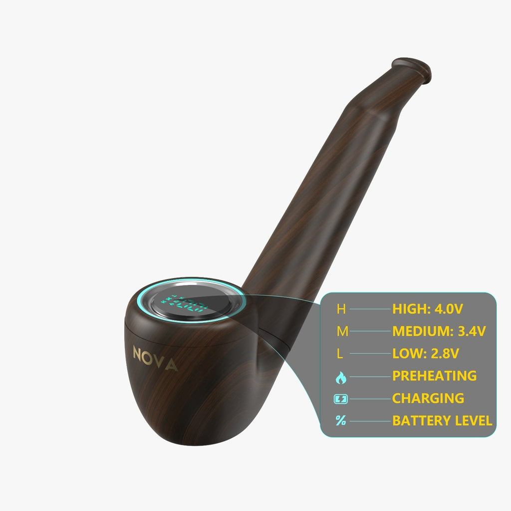 Dark Wood Nova Pipe 510 Thread Battery