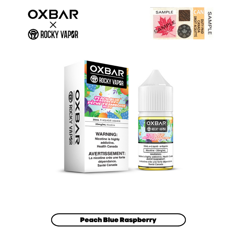 E-liquides Rocky Vapor x Oxbar - Pêche Bleue Framboise