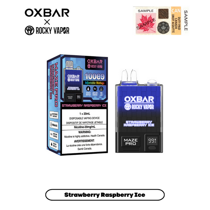 [Liquidation] OXBAR X Rocky Vapor Maze Pro 10000 Puffs Vape jetable rechargeable à puissance réglable 20 ml