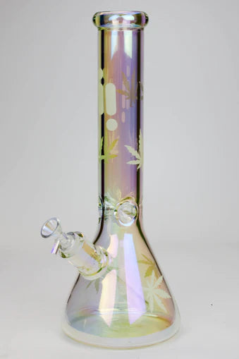 Infyniti Glass Leaf 14" 7mm Metallic Glass Water Bong