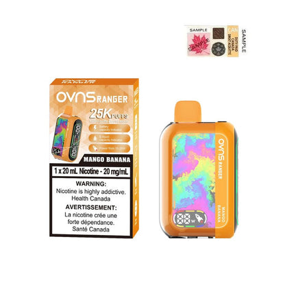 OVNS Ranger 25k Puff Rechargeable Disposable Vape 20ml Mango Banana