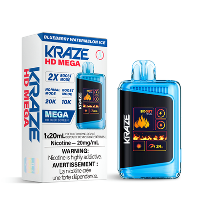 Vape jetable rechargeable Kraze HD Mega 20k 20 ml