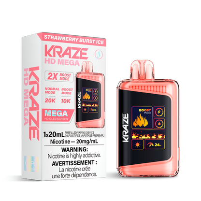 Vape jetable rechargeable Kraze HD Mega 20k 20 ml