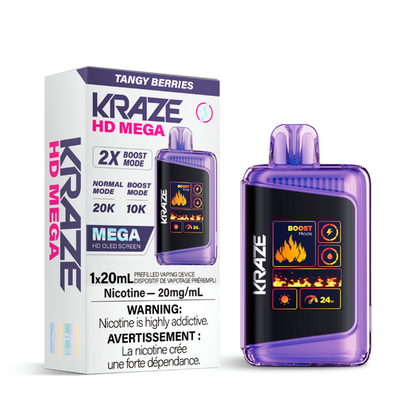 Vape jetable rechargeable Kraze HD Mega 20k 20 ml