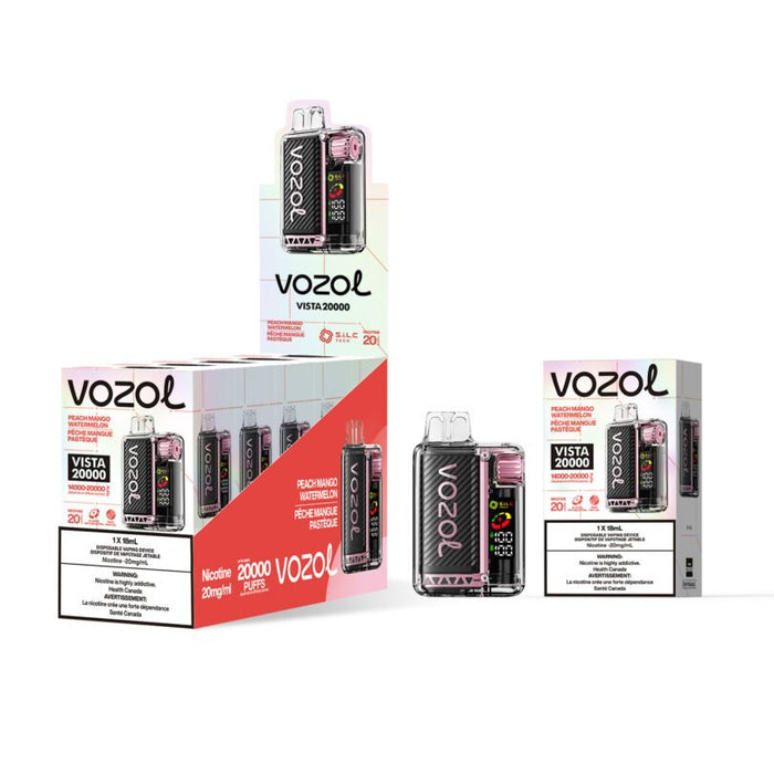 Vozol Vista 20k Puff Disposable Vape 18ml Peach Mango Watermelon