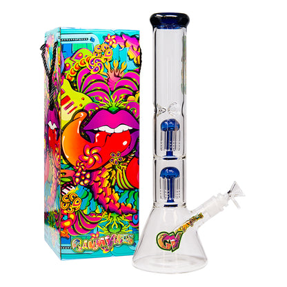 Bang en verre avec percolateur double arbre GanjaVibes 14"