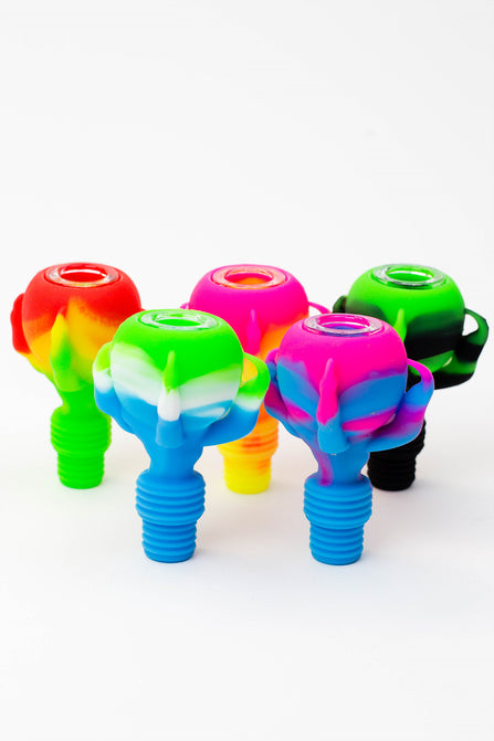 Bol Talon 2-en-1 en silicone avec bol en verre multi-trous