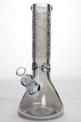 Sandblasted 12" 7mm Metallic Glass Water Bong