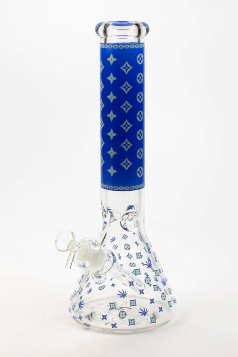 14" Glow in the Dark Luxury Pattern 7mm Bécher Bong