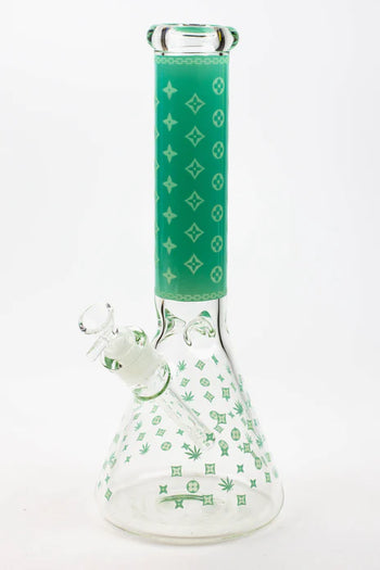 14" Glow in the Dark Luxury Pattern 7mm Bécher Bong