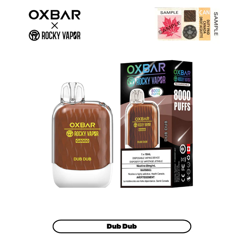 OXBAR X Rocky Vapor G8000 Rechargeable Disposable Vape 18ml