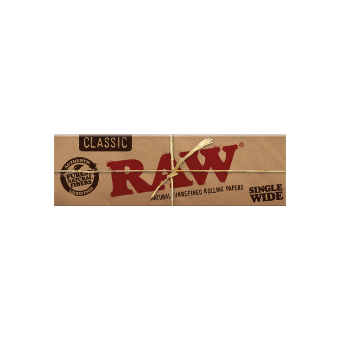 RAW Classic Single Wide Rolling Papers 50 Pcs – Canvape.com