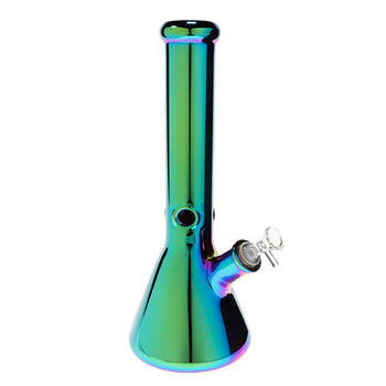 Rainbow Metallic Beaker Bong - 14"