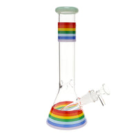 Rainbow Striped Beaker Bong - 10