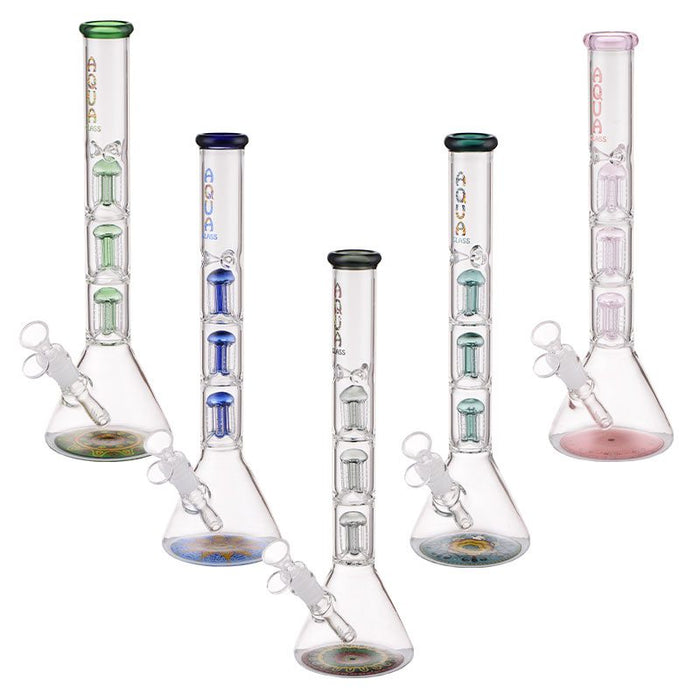 AQUA 15″ Glass Beaker Bong with 5 Arm Percolator And Ice Catcher